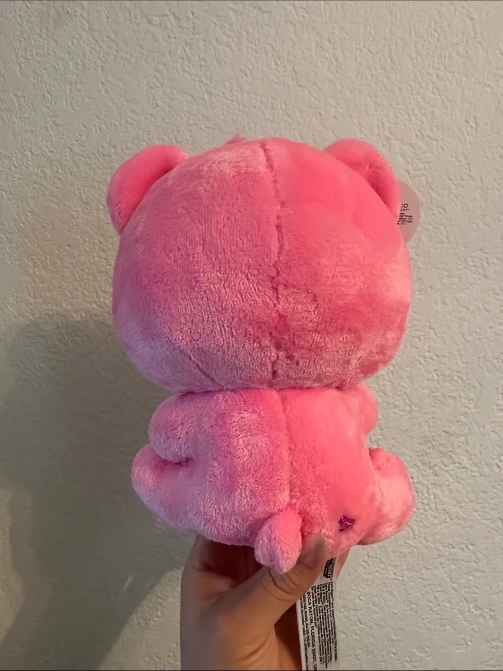 Hello Kitty Pink Plush with Red Shiny Bow and Rainbow Patch